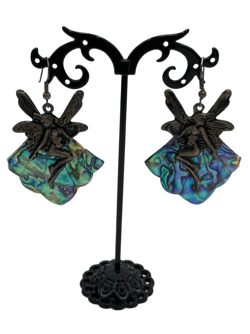 Fairy Wing Earrings With Abalone Shell & Metal Design For Women